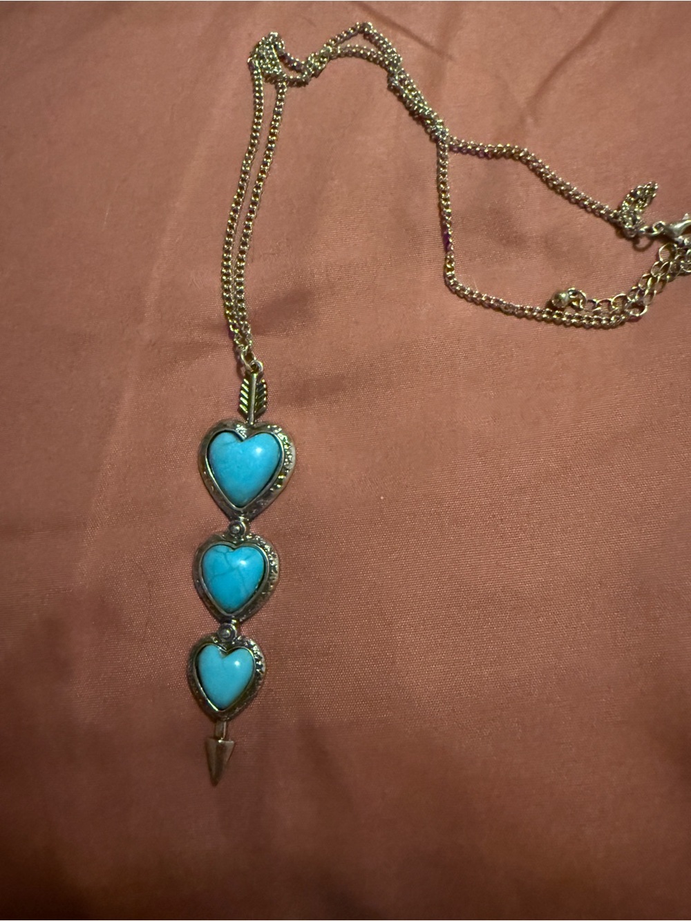 Turquoise Heart Arrow Pendant Necklace - Women's Jewelry